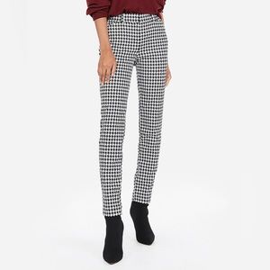 Express Skinny Mid Rise Pant in Houndstooth, Size 12